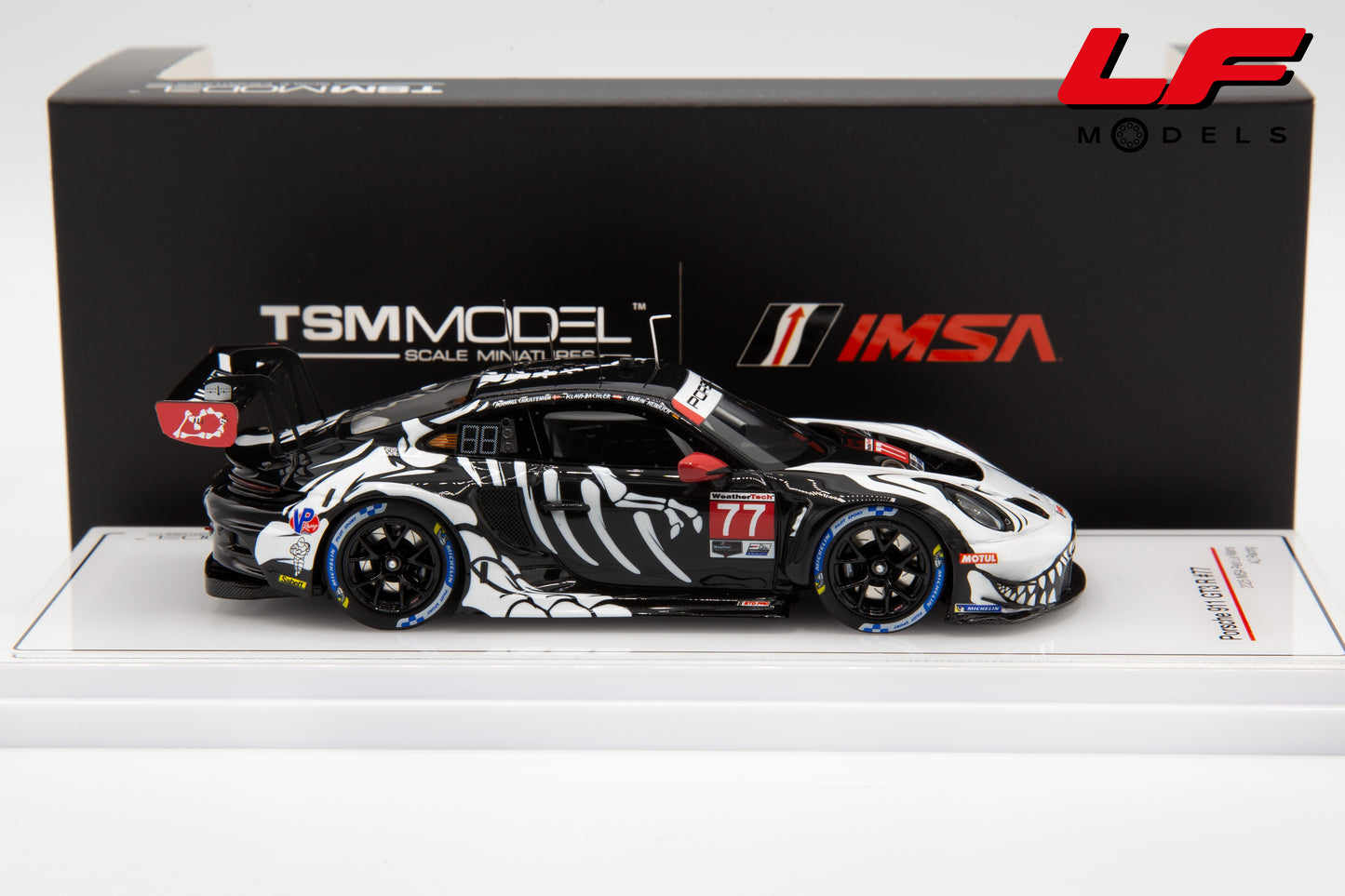 modellino porsche 911 gt3 r imsa tsm 1:43 TSM430905 vista laterale