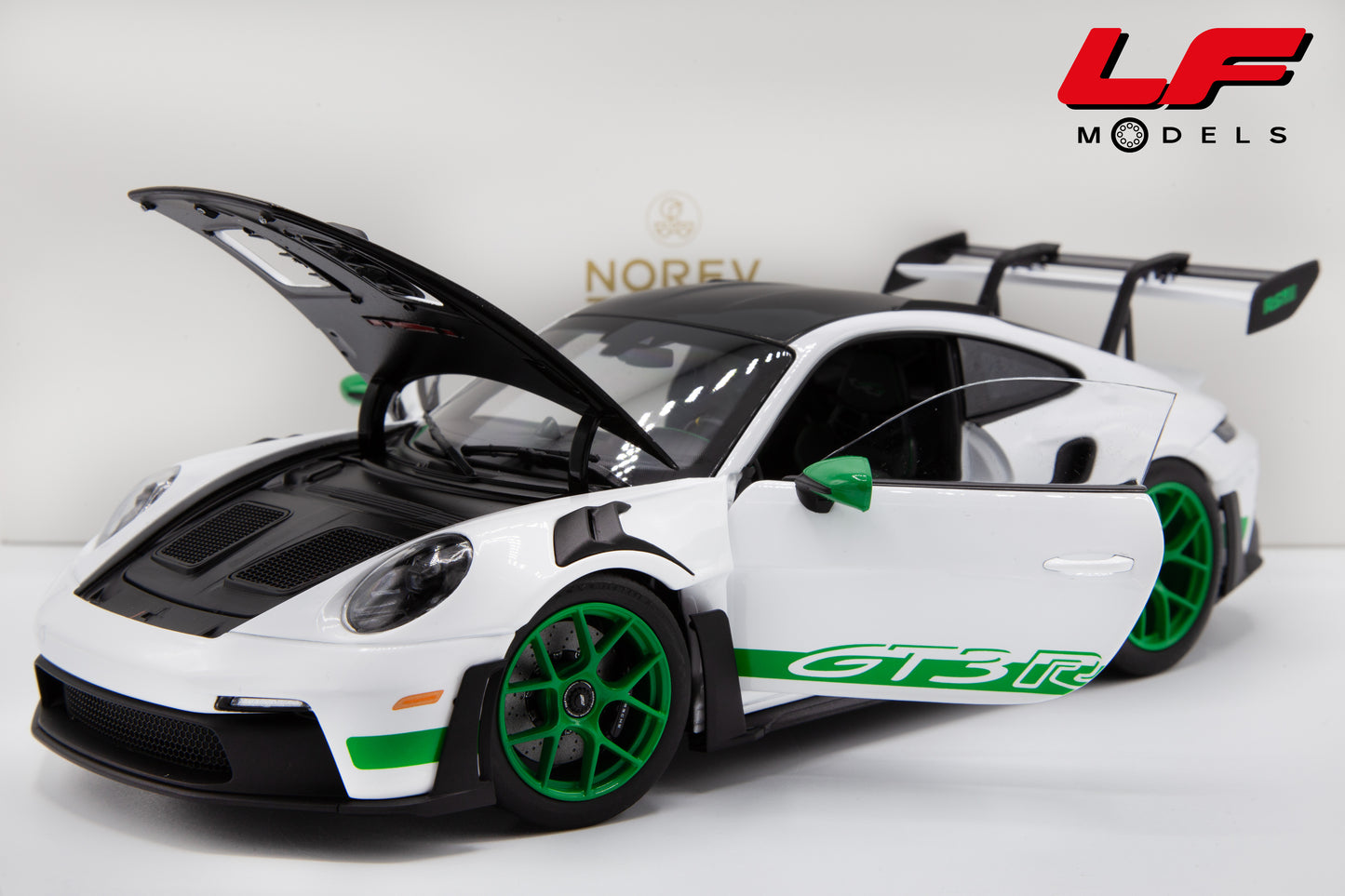 modellino porsche 911 gt3 rs norev 1:18 frontale
