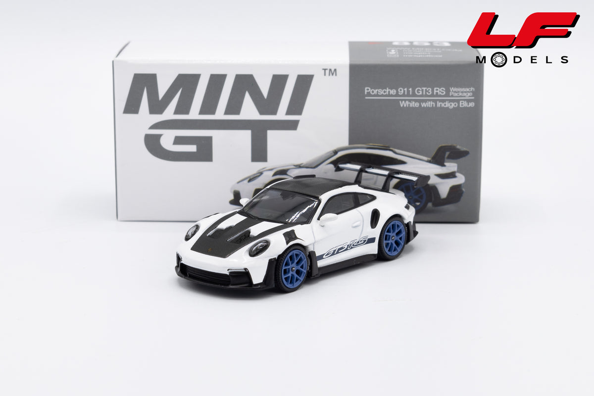 modellino porsche 911 gt3 rs weissach mini gt 1:64 MGT00853-L vista frontale