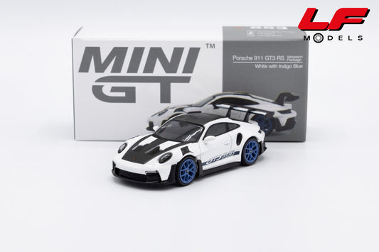 modellino porsche 911 gt3 rs weissach mini gt 1:64 MGT00853-L vista frontale