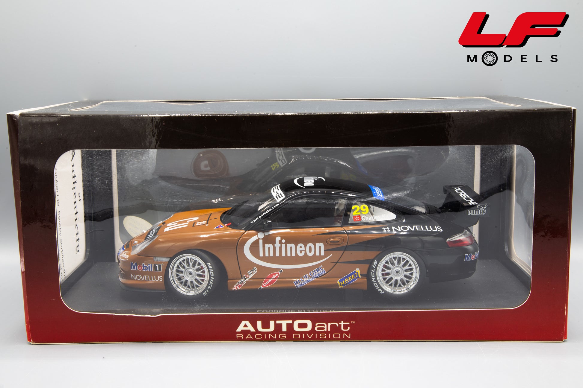 modellino porsche 911 gt3r asian cup 2003 autoart 1:18 scatola