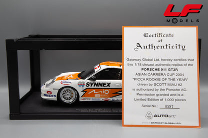 modellino porsche 911 gt3r asian cup 2004 autoart 1:18 certificato