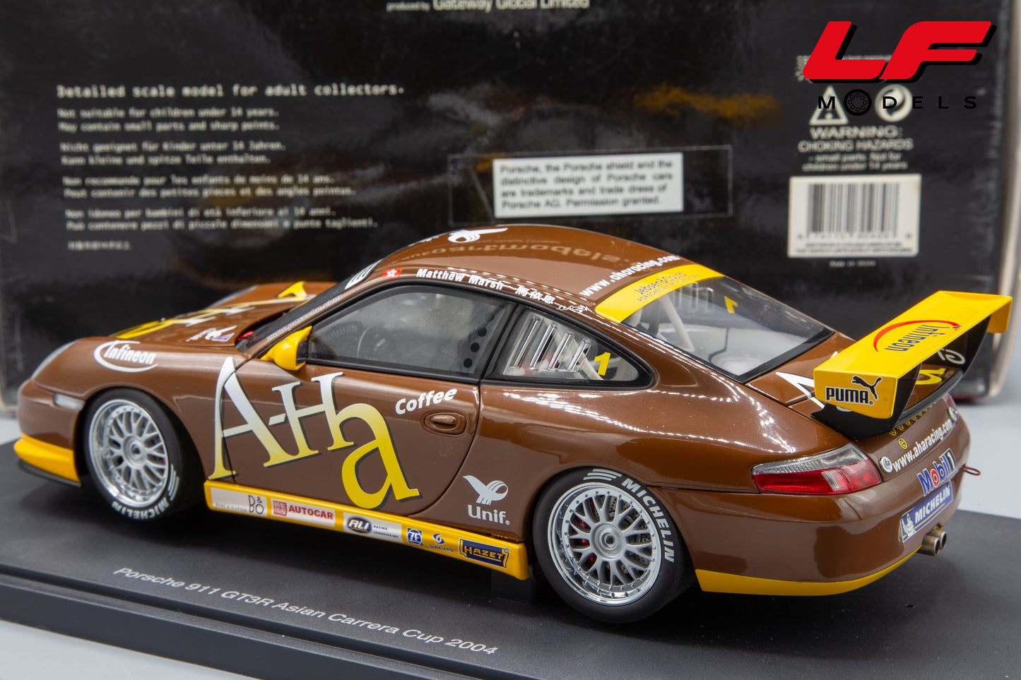 modellino porsche 911 gt3r asian cup 2004 autoart 1:18 posteriore