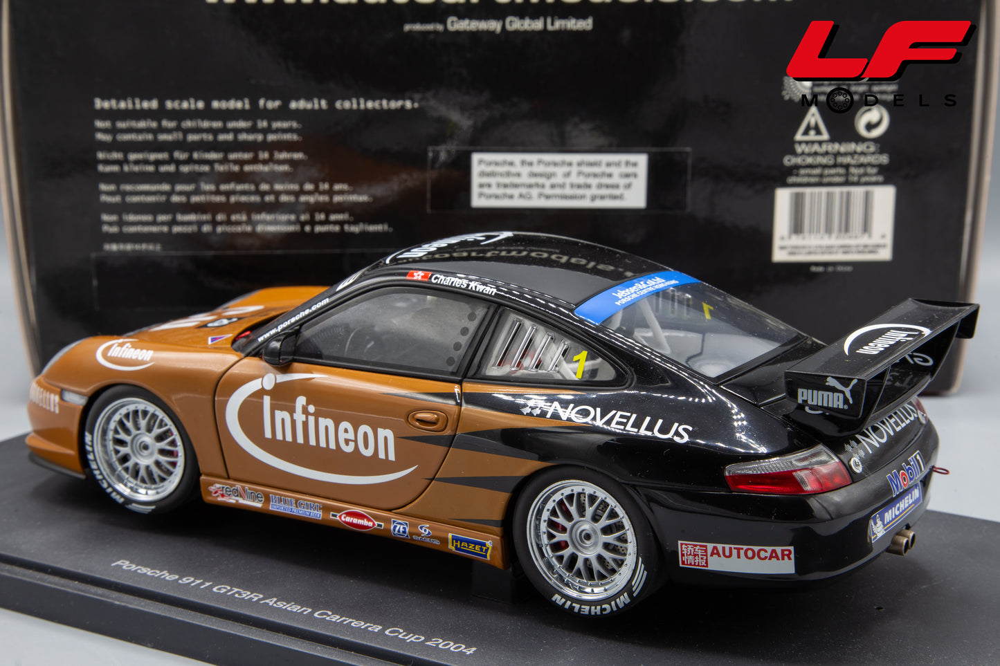 modellino porsche 911 gt3r asian cup 2004 autoart 1:18 posteriore