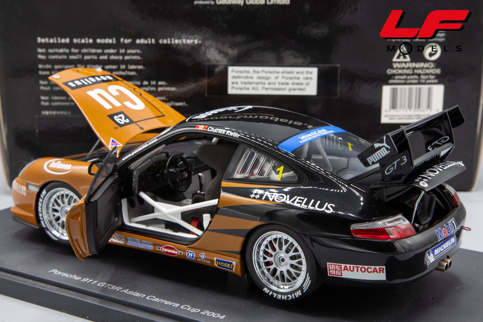 modellino porsche 911 gt3r asian cup 2004 autoart 1:18 posteriore
