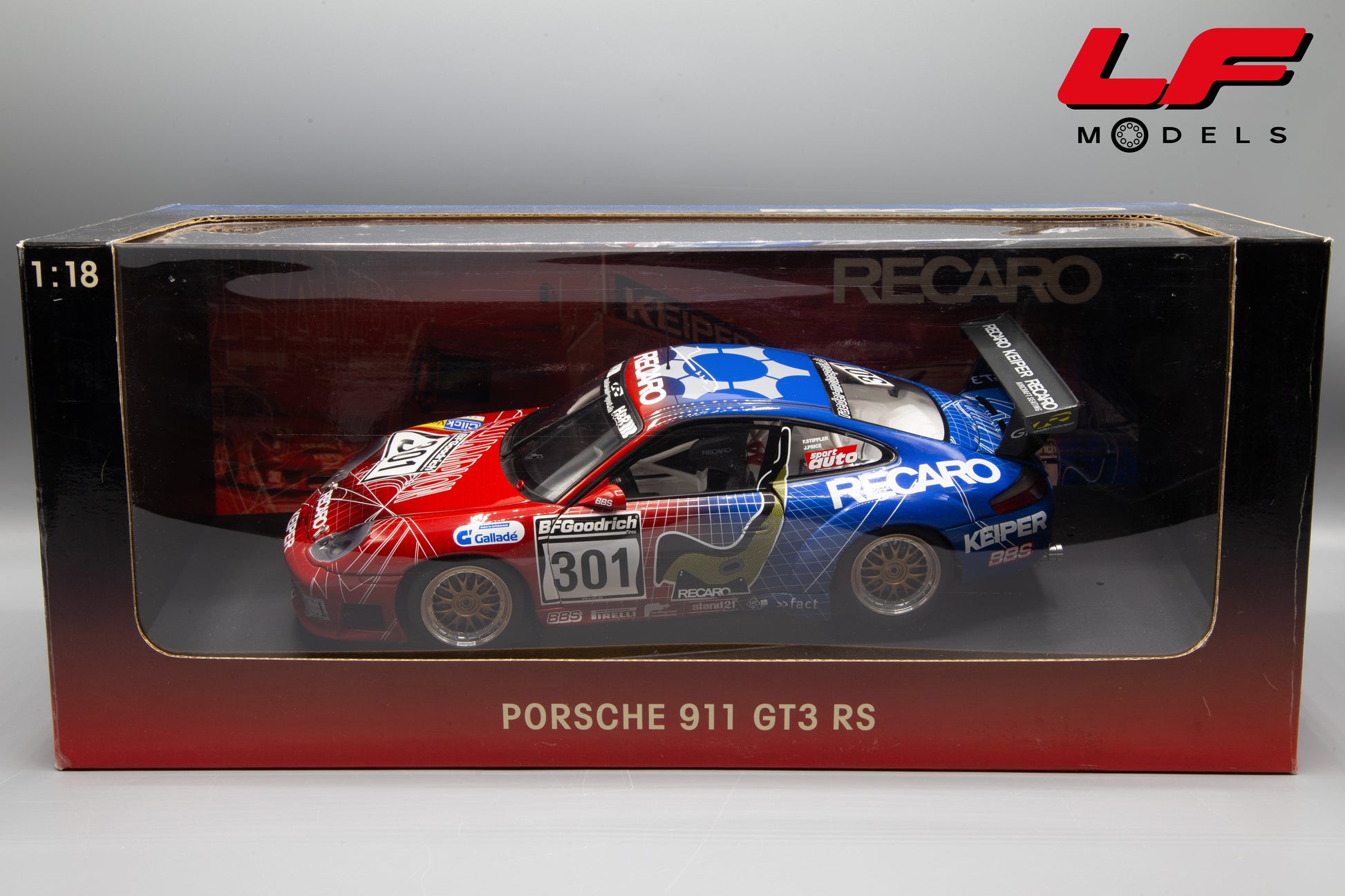 modellino porsche 911 gt3 rs recaro autoart 1:18 scatola