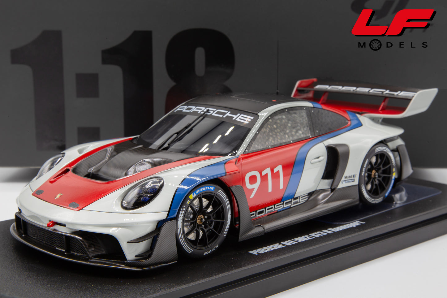modellino porsche 911 gt3 r rennsport gt spirit 1:18 GT495 vista frontale