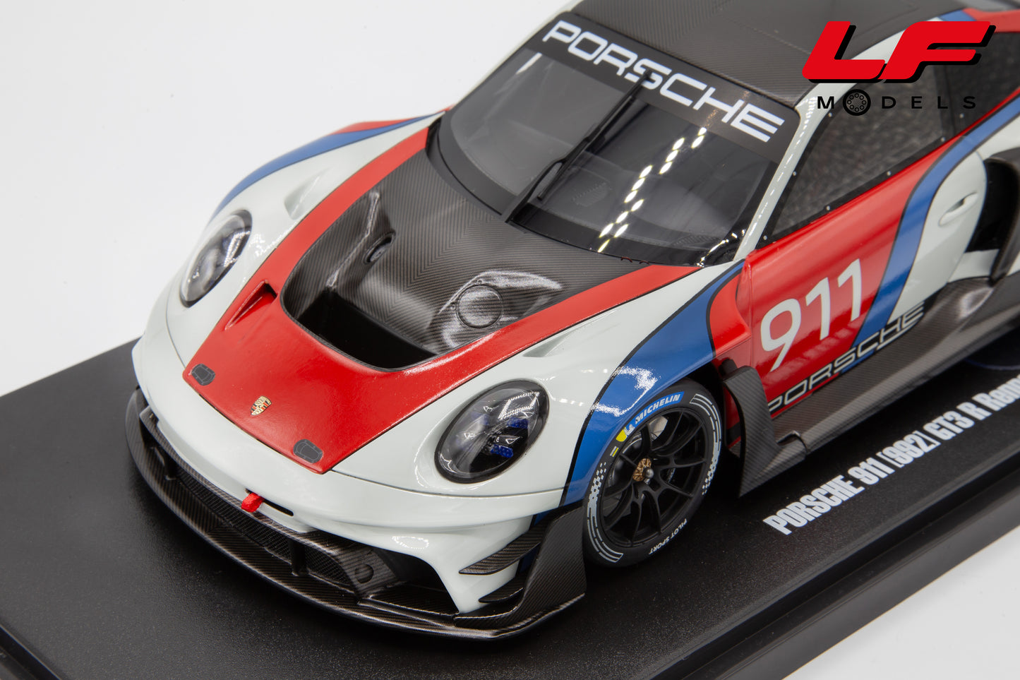 modellino porsche 911 gt3 r rennsport gt spirit 1:18 GT495 vista frontale