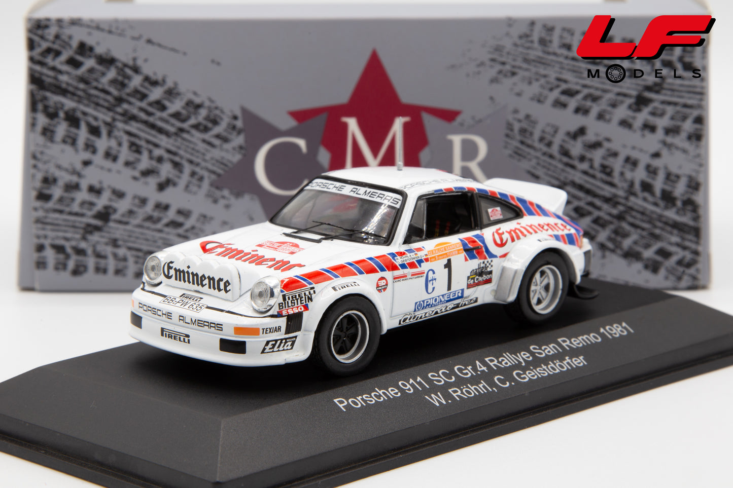 modellino porsche 911 sc rally san remo cmr 1:43 frontale