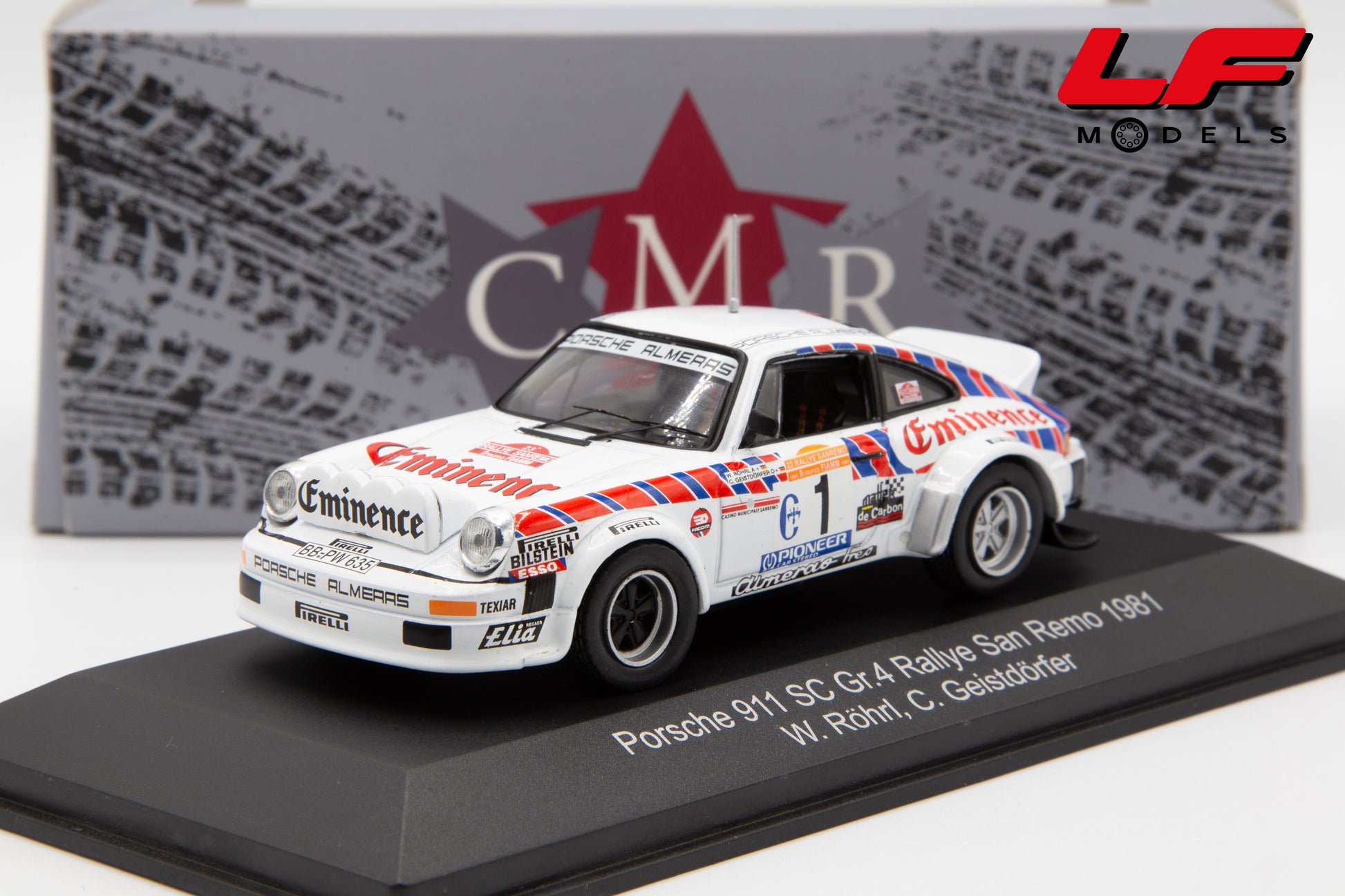 modellino porsche 911 sc rally san remo cmr 1:43 frontale