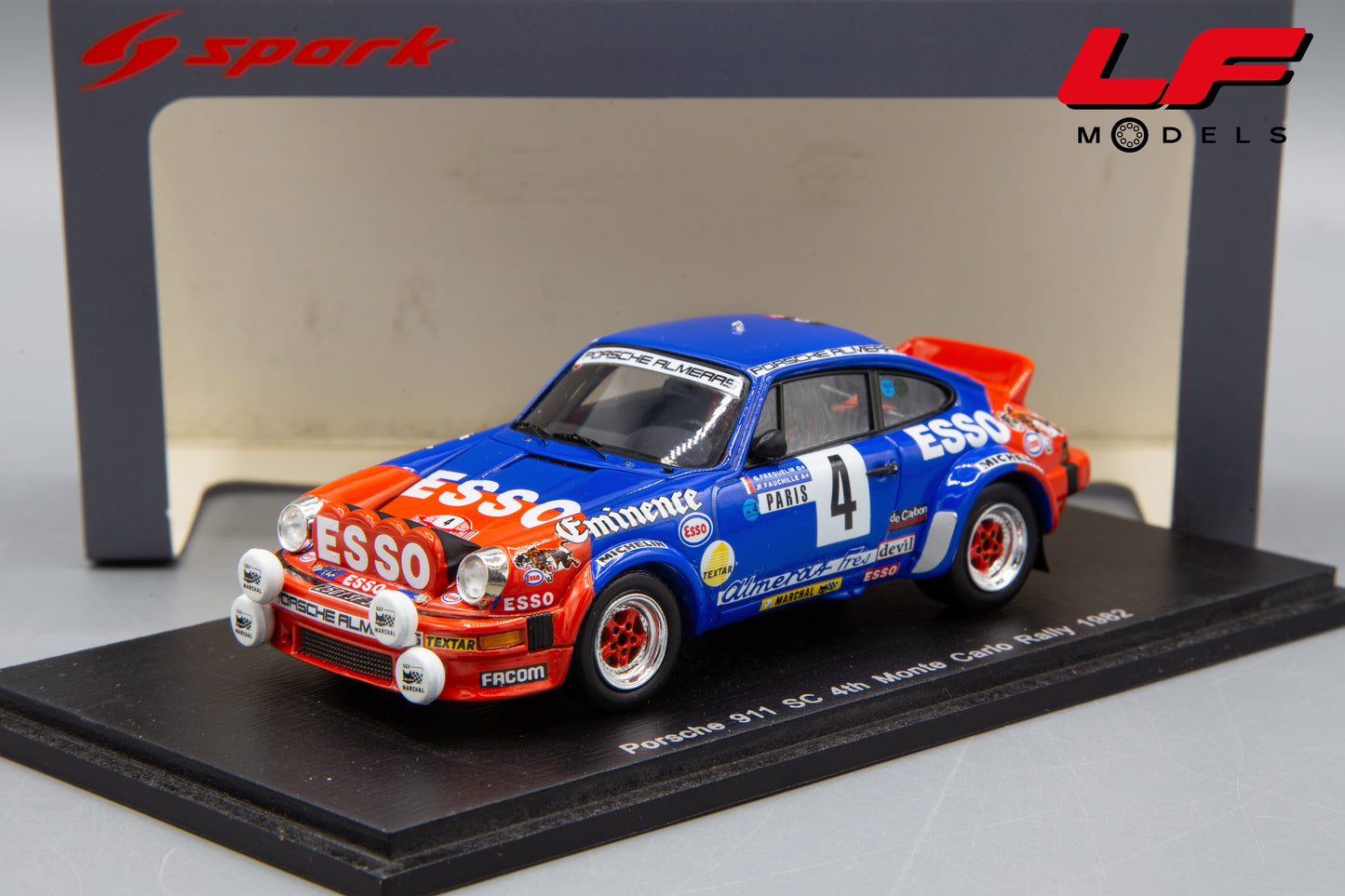 modellino porsche 911 sc esso spark 1:43 frontale