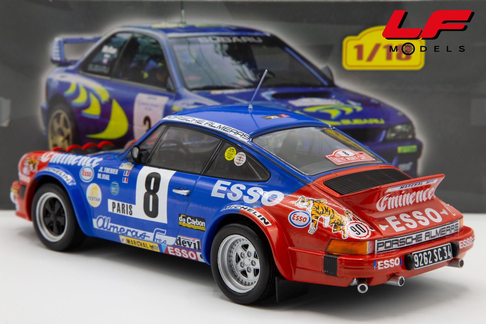 modellino porsche 911 sc rally altaya 1:18 posteriore