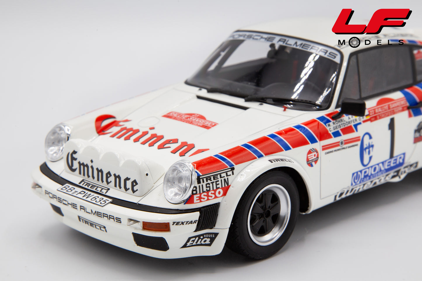 modellino porsche 911sc rally ottomobile 1:18 frontale