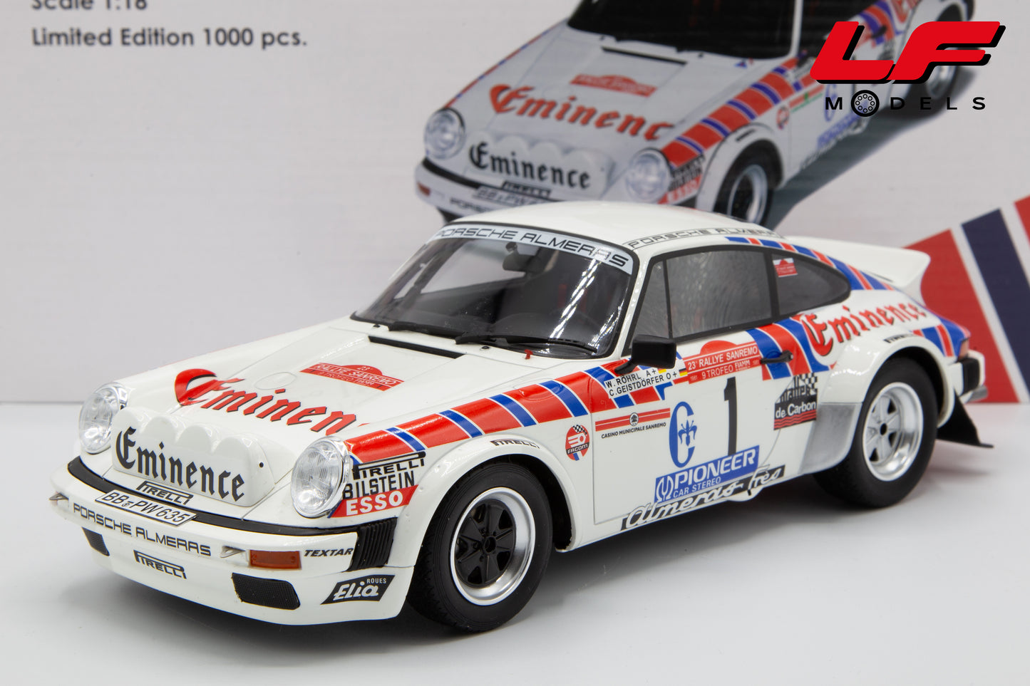 modellino porsche 911sc rally ottomobile 1:18 frontale