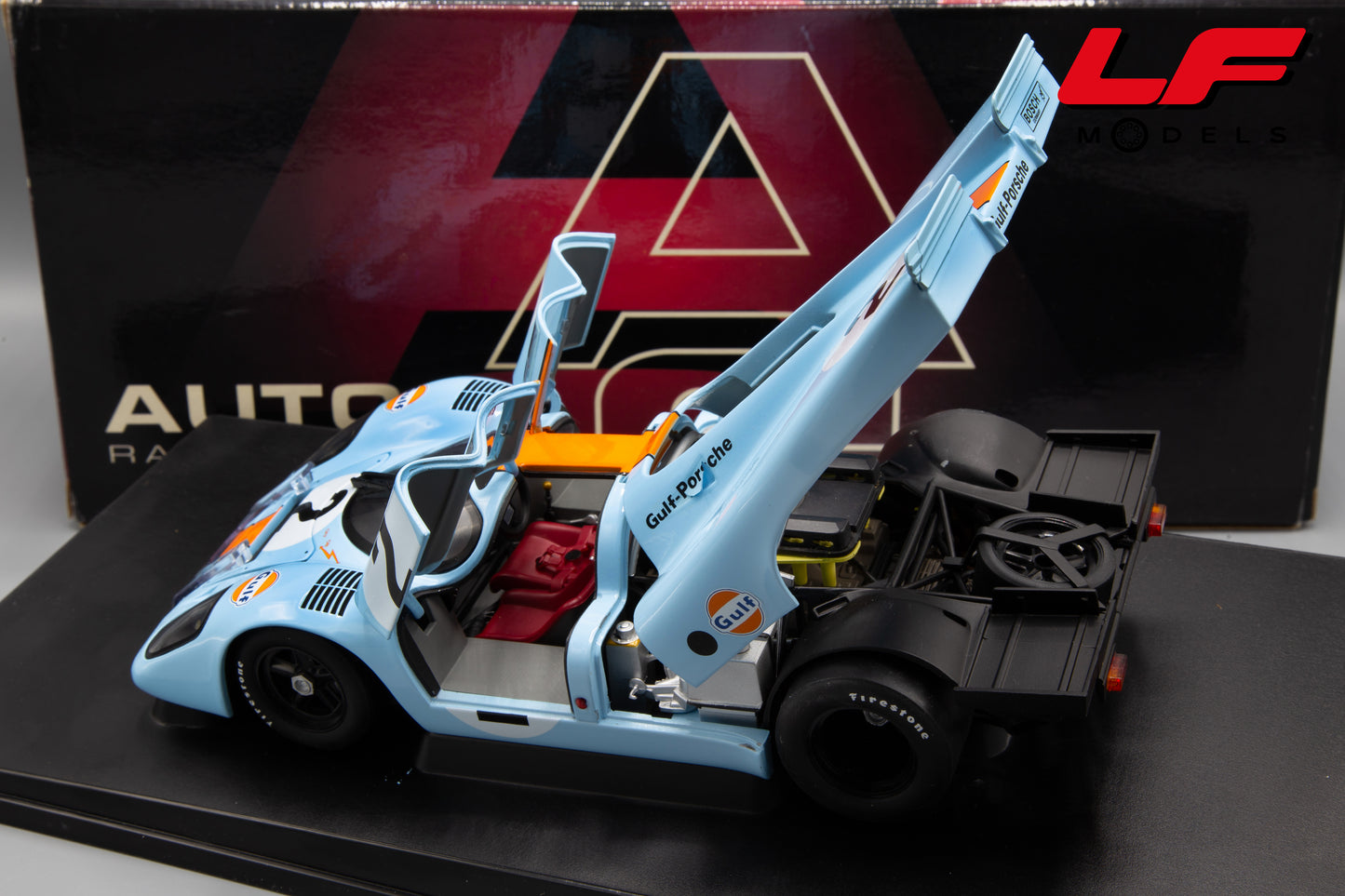 modellino porsche 917k daytona gulf autoart 1:18 posteriore