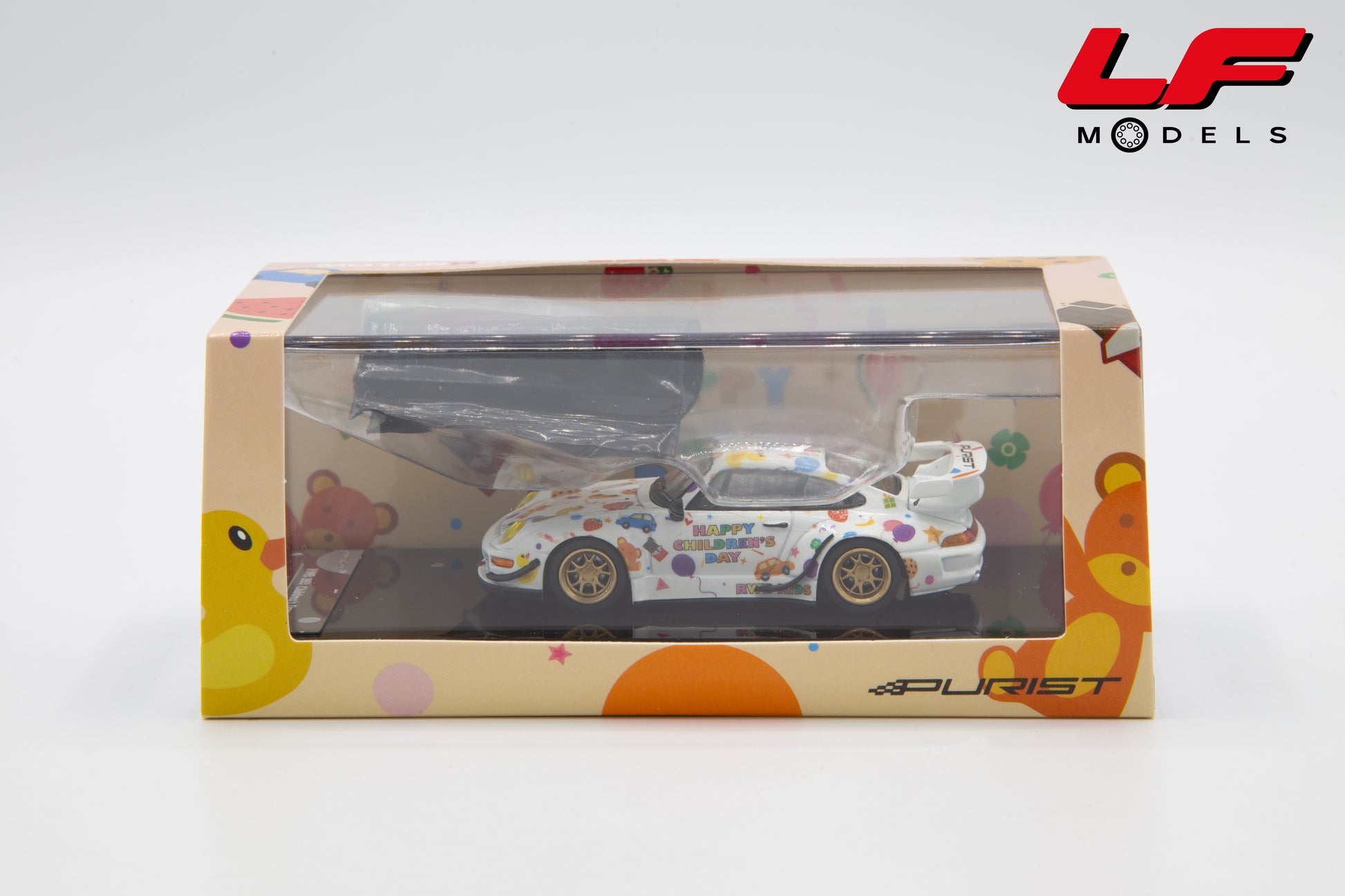 modellino porsche 911 993 rwb children day motorhelix 1:64 M62210 vista teca