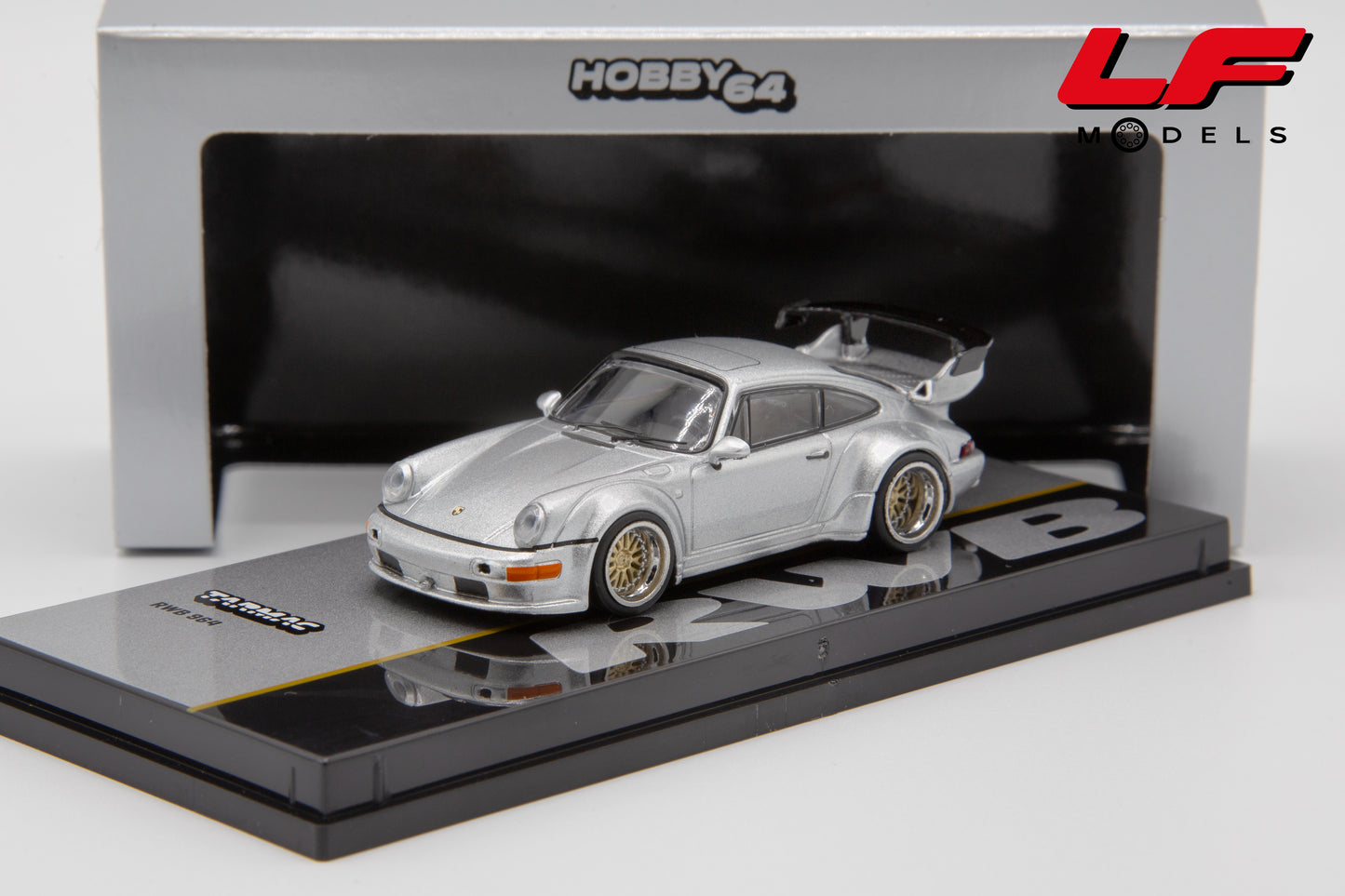 modellino porsche 964 rwb tarmac 1:64 frontale