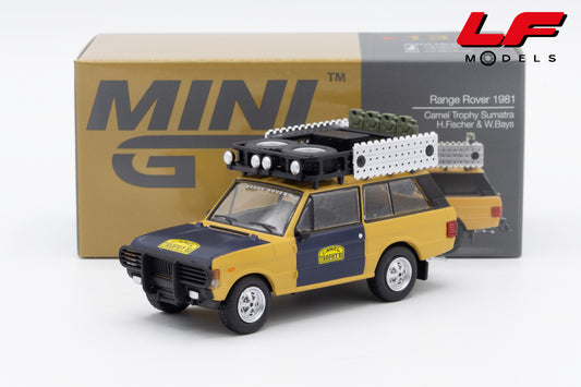 modellino range rover camel trophy mini gt 1:64 MGT01312-L vista frontale