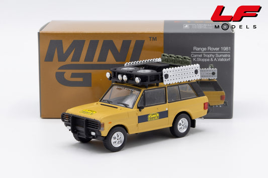 modellino range rover camel trophy mini gt 1:64 MGT01221-L vista frontale