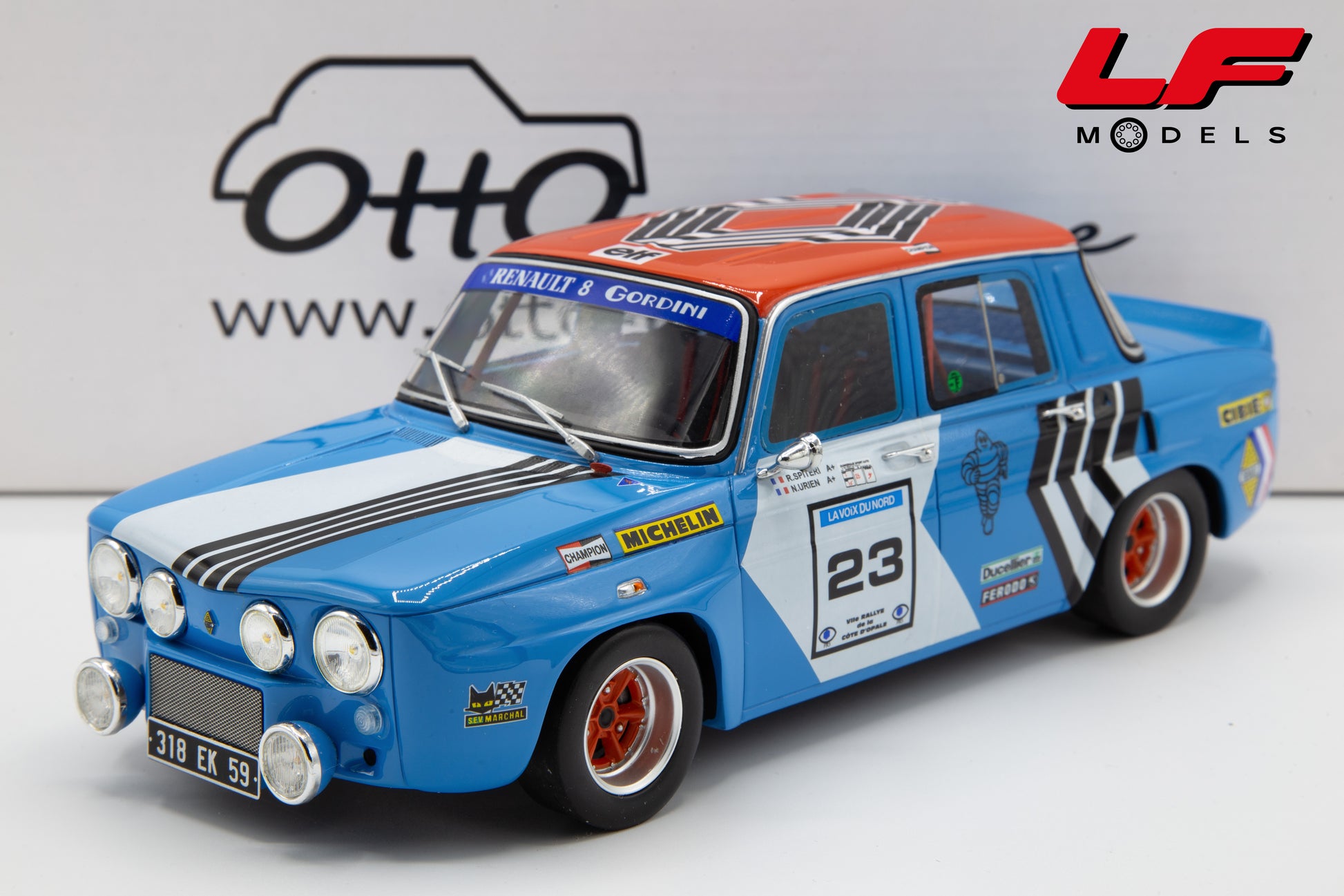 modellino renault 8 gordini rally ottomobile 1:18