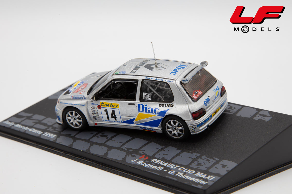 modellino renault clio maxi rally montecarlo edicola 1:43 vista posteriore