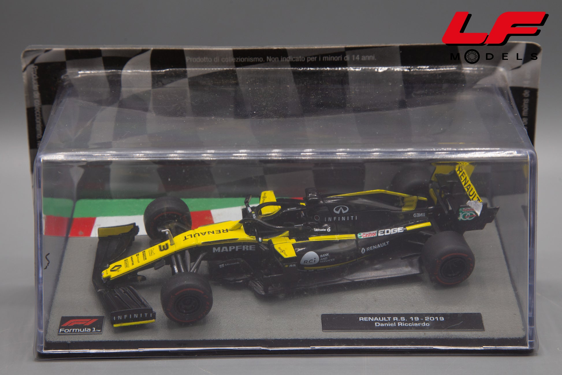 modellino renault rs19 ricciardo edicola 1:43 vista frontale