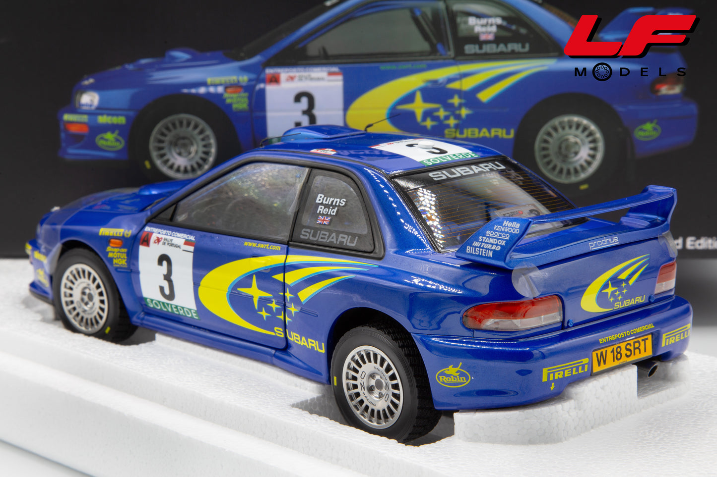 modellino subaru impreza rally sunstar 1:18 posteriore