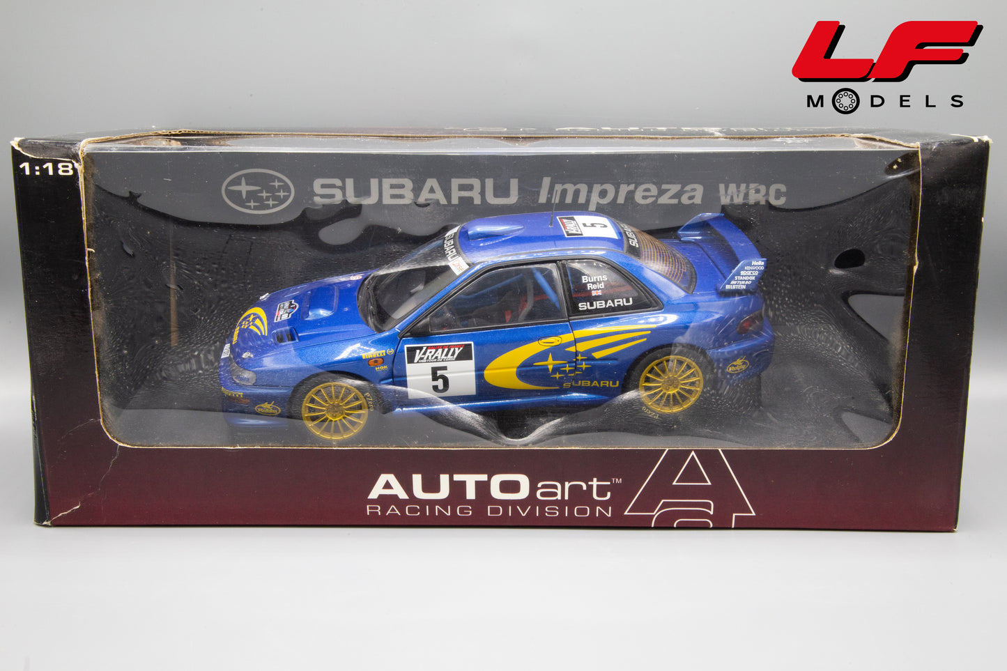 AUTOART SUBARU IMPREZA S5 WRC '99 TDC RALLY FRANCIA 1999 BURNS 1:18