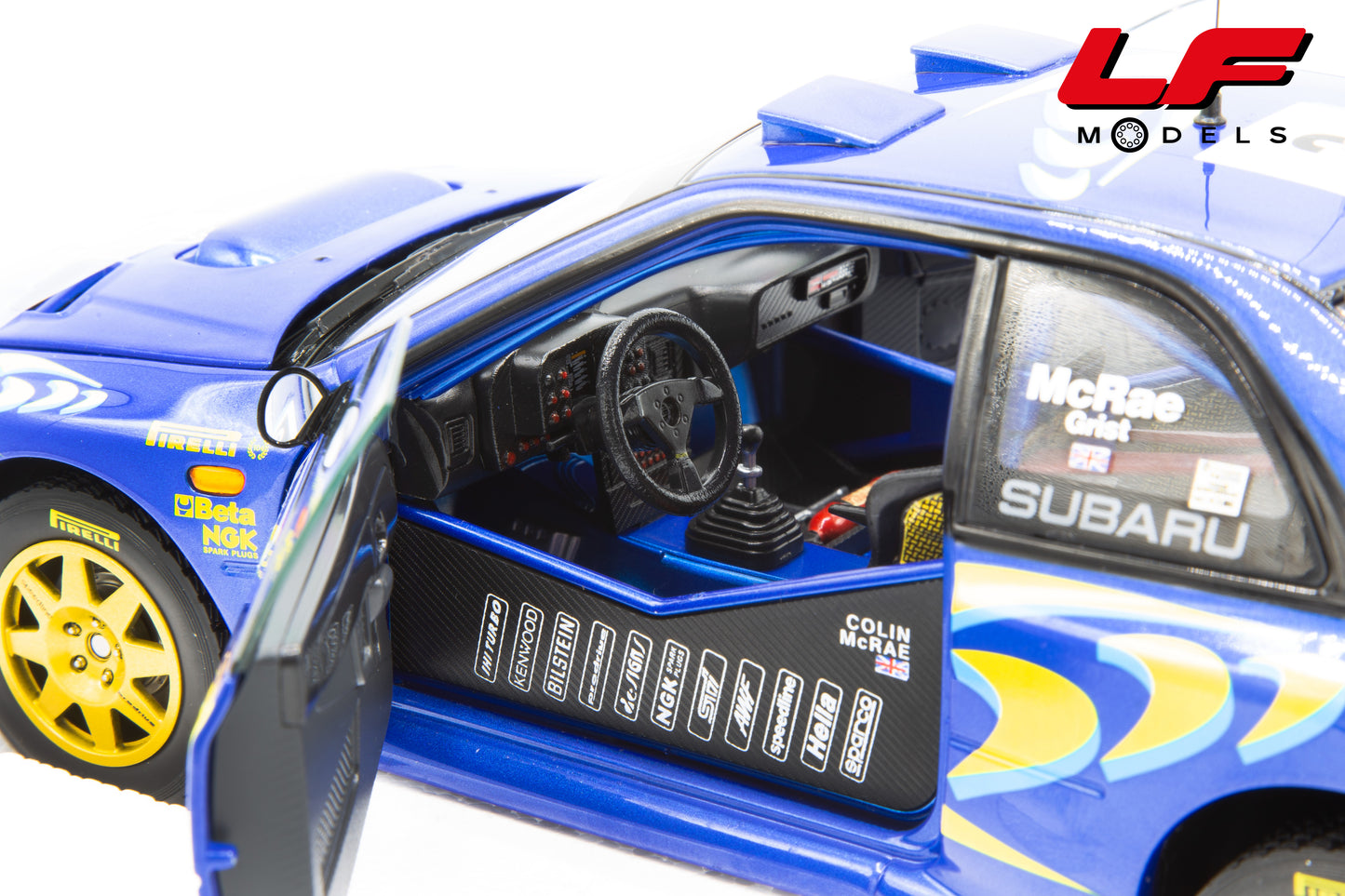 modellino subaru impreza rally rac lombard sunstar 1:18 5781 vista interni