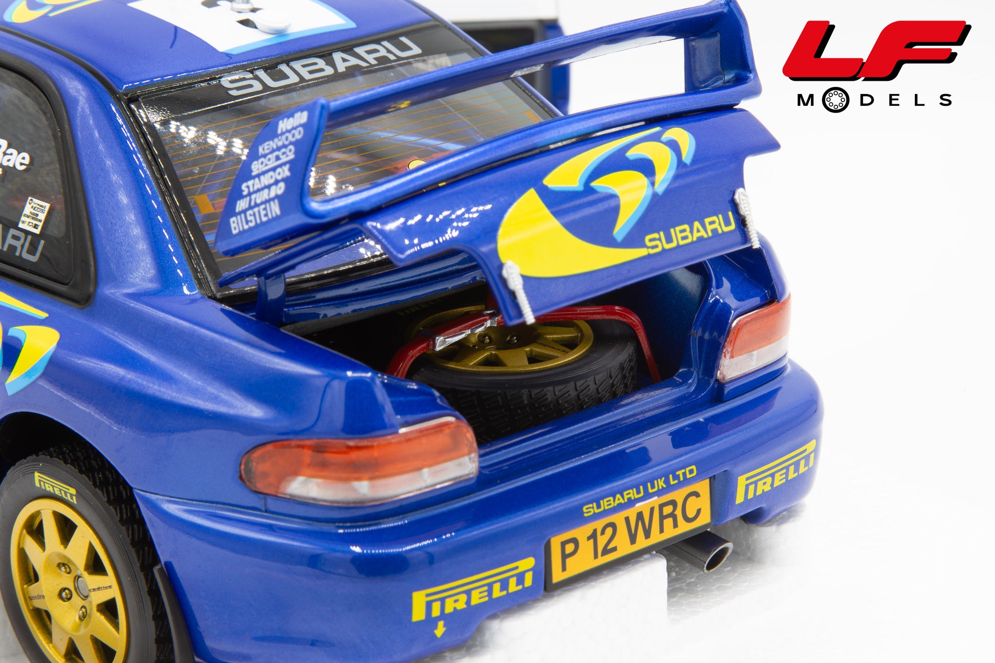 modellino subaru impreza rally rac lombard sunstar 1:18 5781 vista posteriore