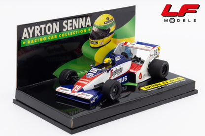 modellino toleman tg 183 b ayrton senna minichamps 1:43 vista frontale