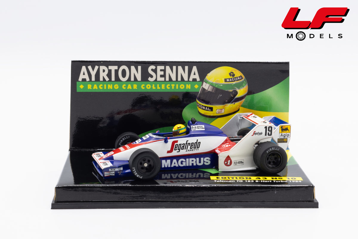 modellino toleman tg 183 b ayrton senna minichamps 1:43 vista laterale
