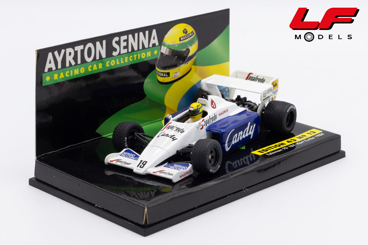 modellino toleman tg 184 ayrton senna minichamps 1:43 vista frontale