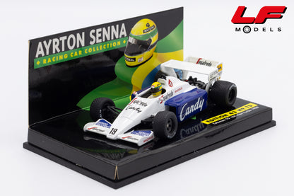 modellino toleman tg 184 ayrton senna minichamps 1:43 vista frontale