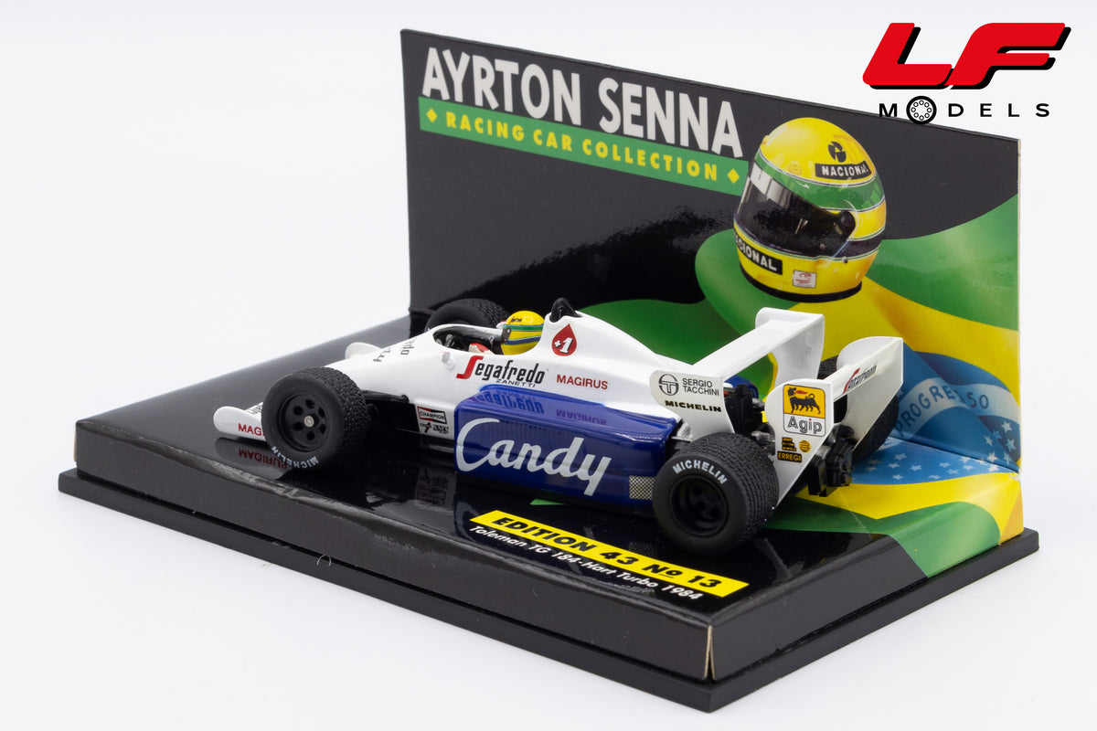 modellino toleman tg 184 ayrton senna minichamps 1:43 vista posteriore
