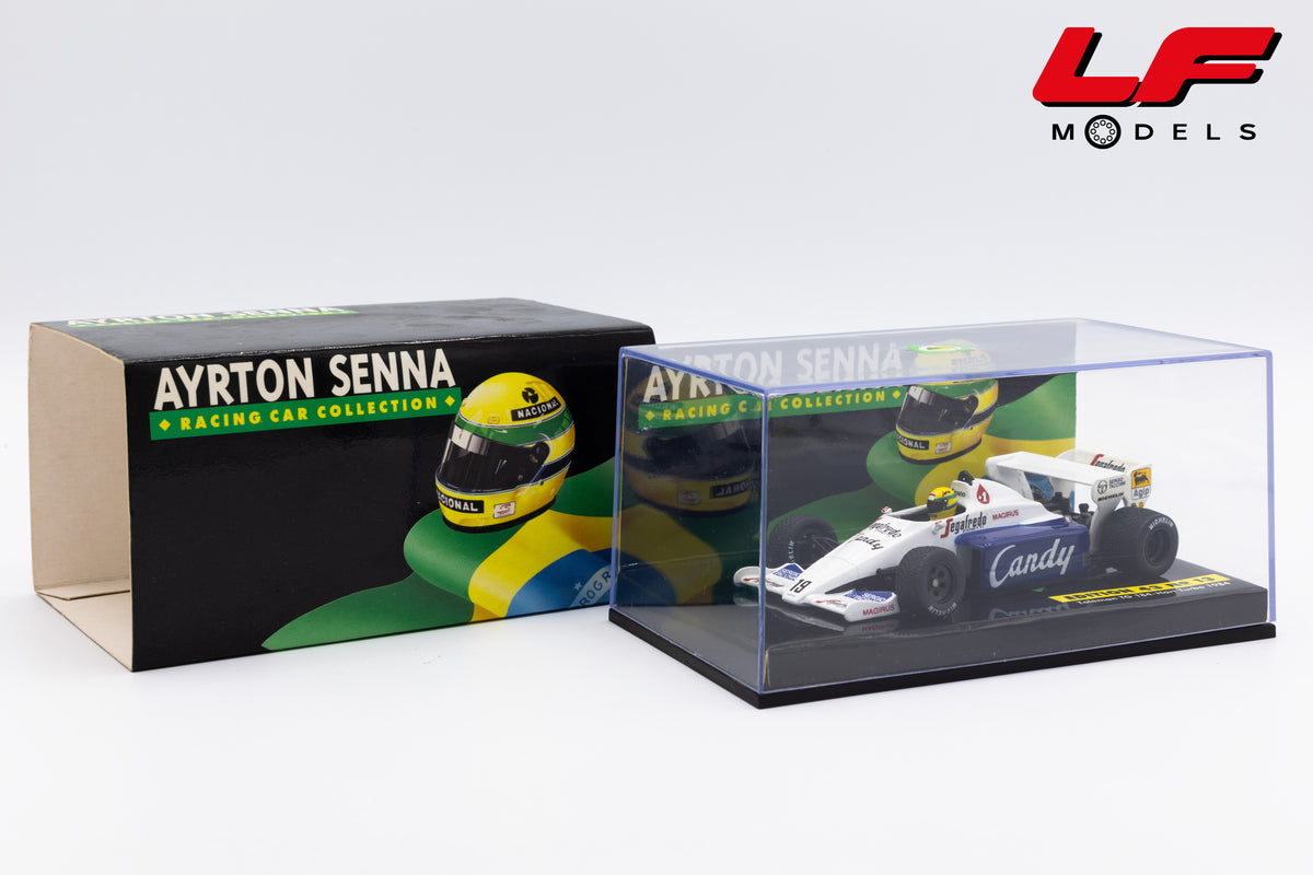 modellino toleman tg 184 ayrton senna minichamps 1:43 vista teca