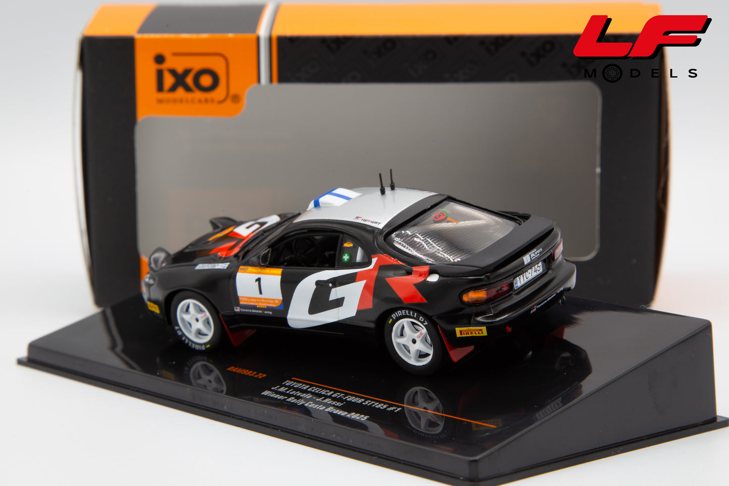 modellino toyota celica rally costa brava ixo 1:43 posteriore