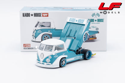 modellino volkswagen t1 pickup kaido house mini gt 1:64 KHMG220 vista frontale
