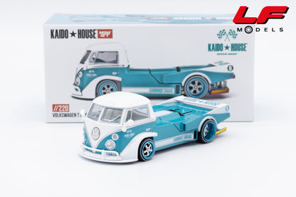 modellino volkswagen t1 pickup kaido house mini gt 1:64 KHMG220 vista frontale