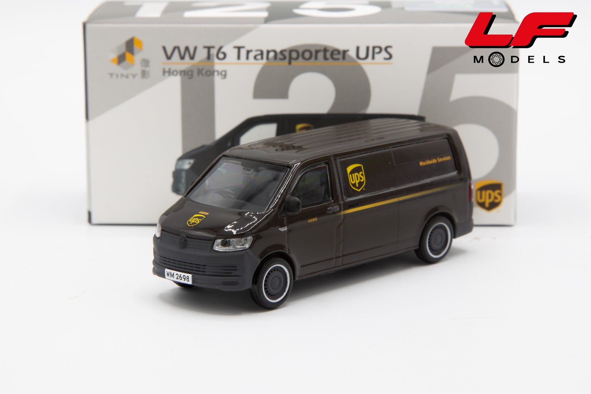 modellino volkswagen t6 transporter ups tiny 1:64 TINYATC65682 vista frontale