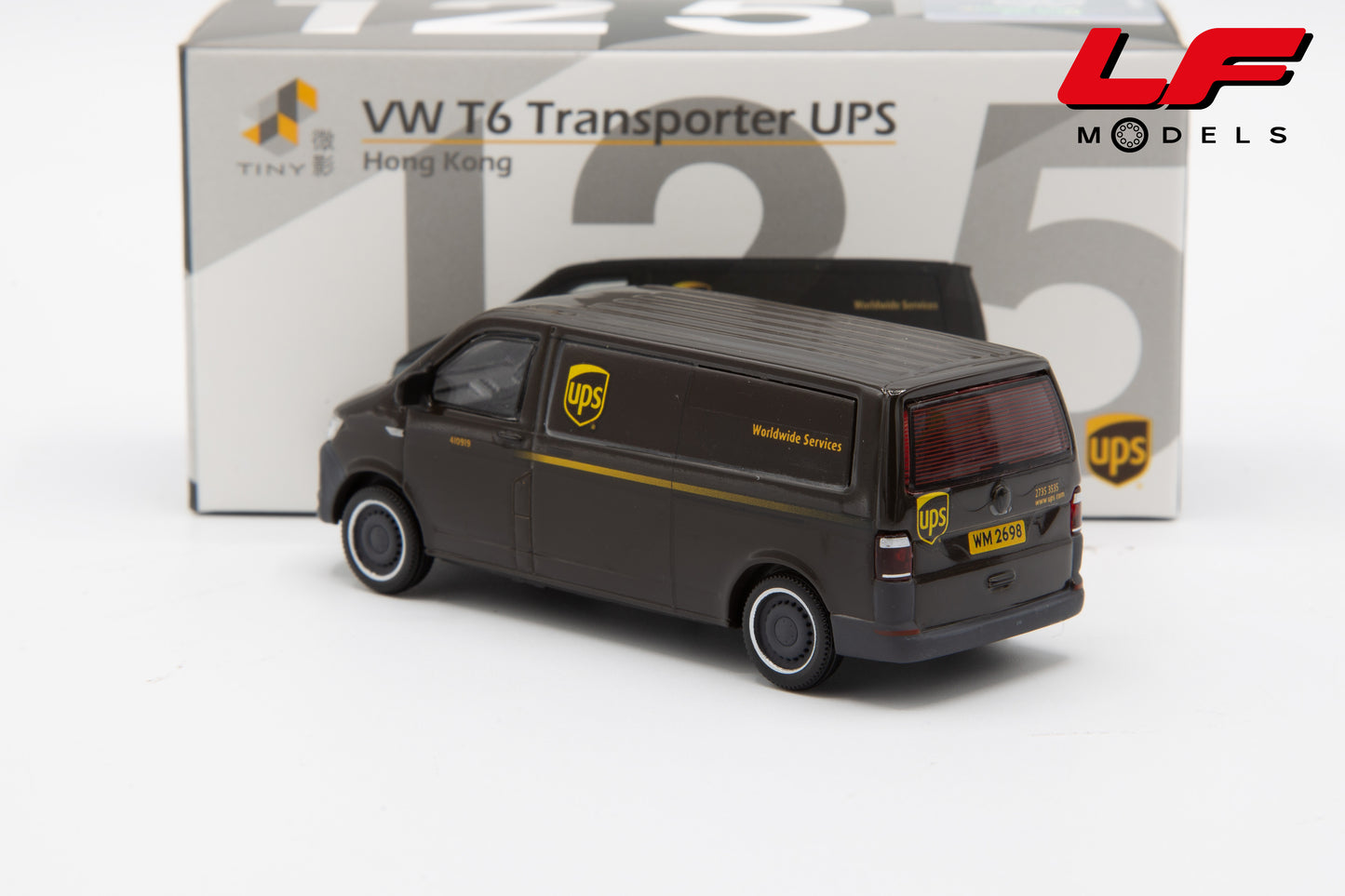 modellino volkswagen t6 transporter ups tiny 1:64 TINYATC65682 vista posteriore