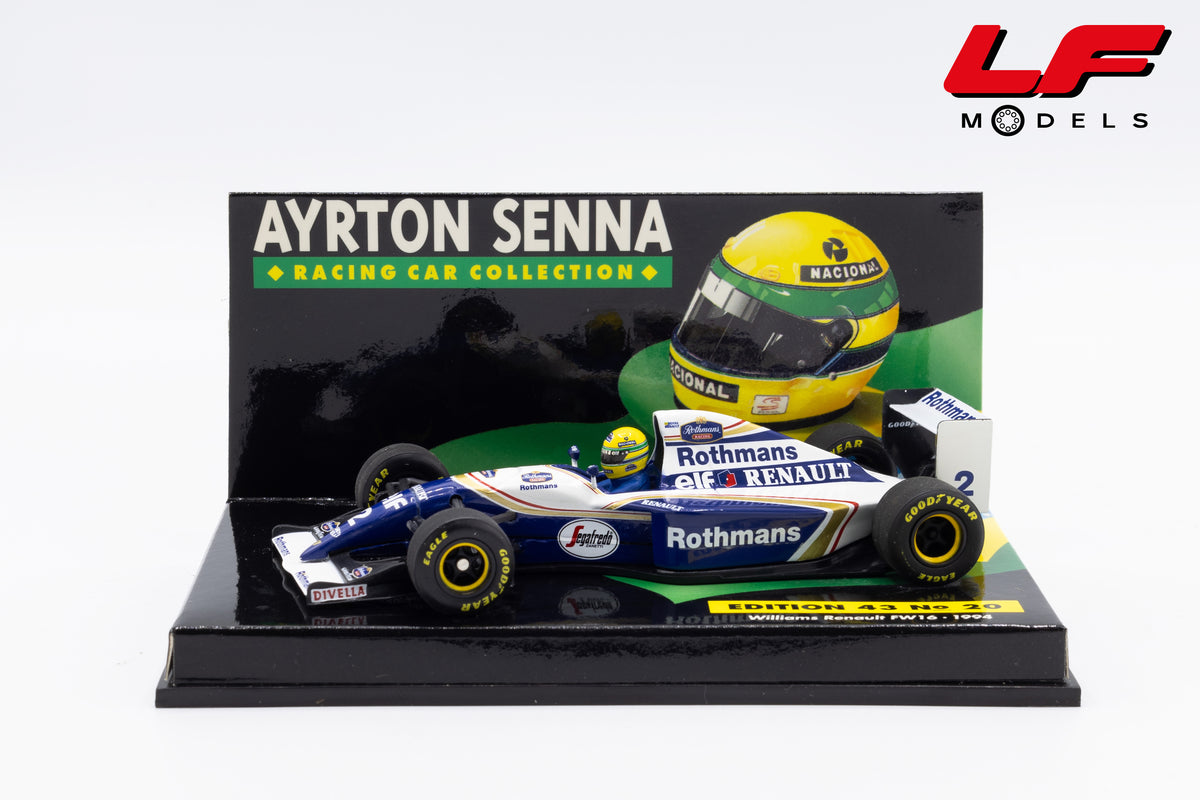 modellino williams renault fw16 ayrton senna minichamps 1:43 vista laterale