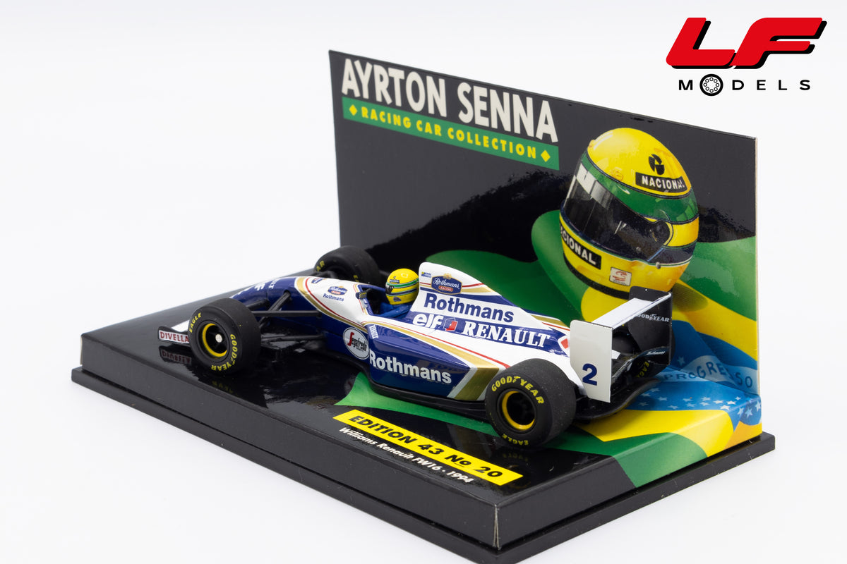 modellino williams renault fw16 ayrton senna minichamps 1:43 vista posteriore