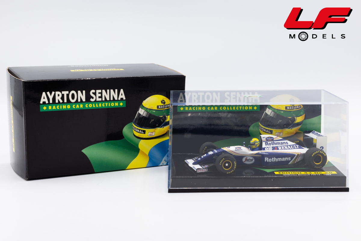 modellino williams renault fw16 ayrton senna minichamps 1:43 vista teca